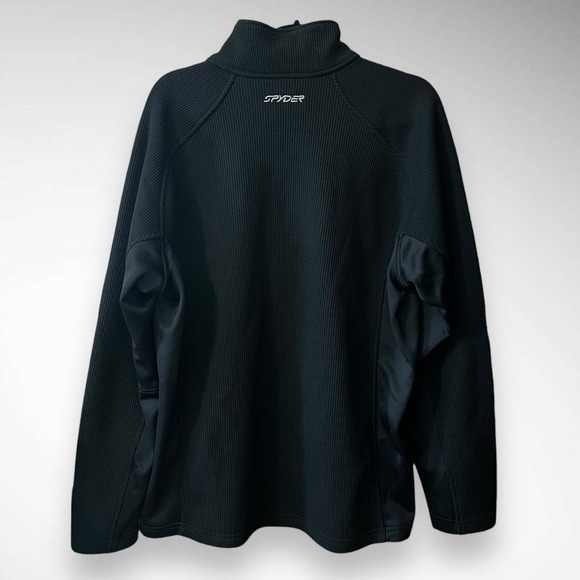 SPYDER Black Outbound Half-Zip Mid-Weight Core Sweater W/ Logo XL | EUC - Picture 2 of 5